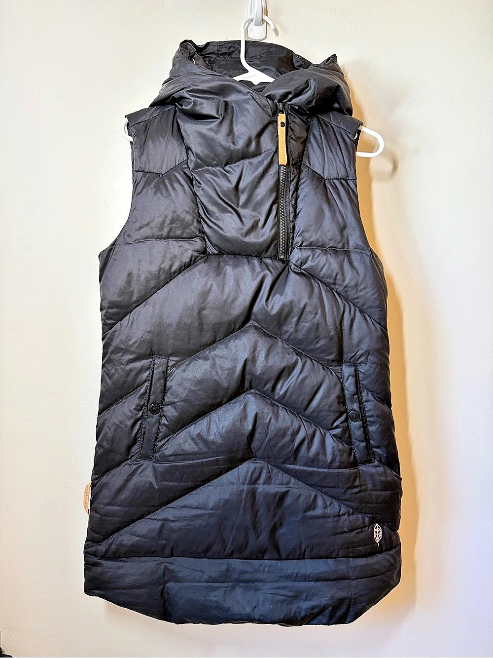 Indygena Hooded Down Puffer Vest longer length